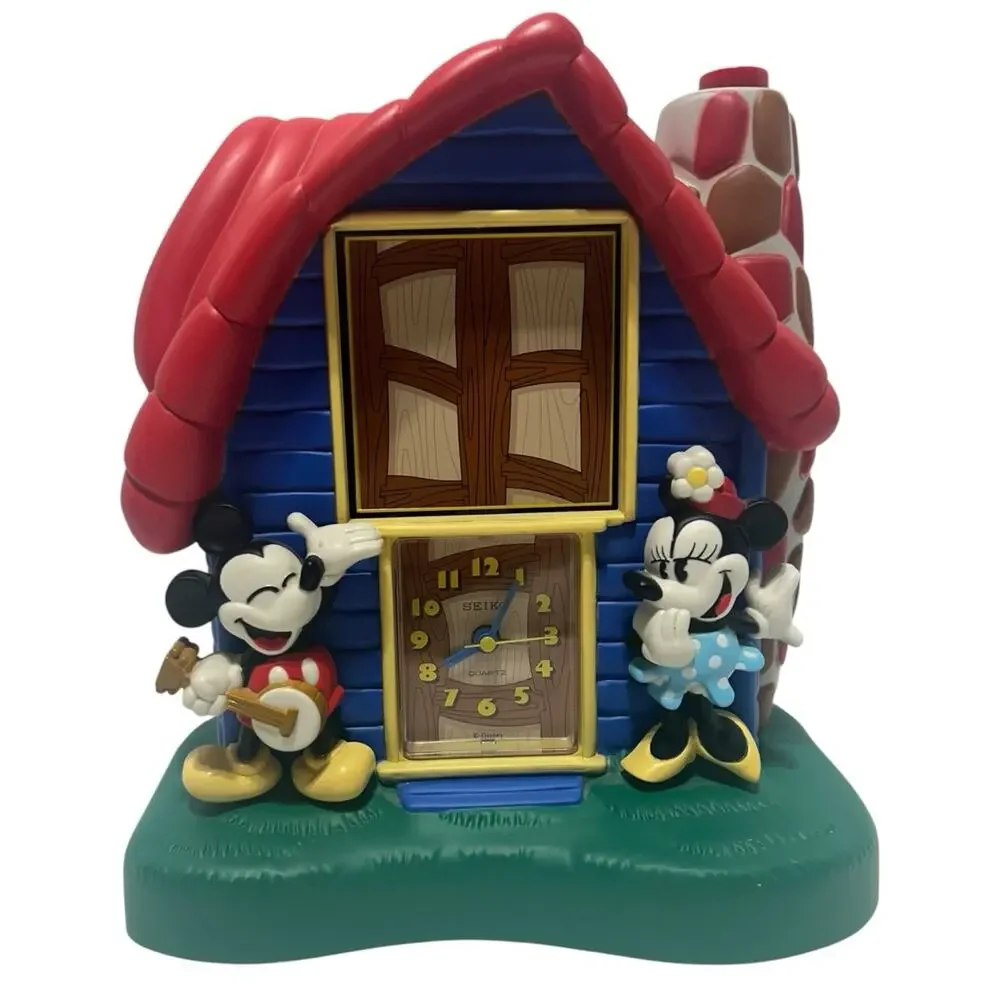 Mickey Minnie & Donald Seiko Disney Talking Tabletop Alarm Clock Vintage Tested